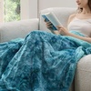 Bedsure GentleSoft Sherpa Fluffy Throw Blanket – Fleece Warm and Cozy Throw for Women Gift, Plush & Fuzzy Faux Fur Christmas Blanket for Couch, Sofa, Bed Decor, Tie Dye Design, Brown, 50×60 Inches(05 – Teal)