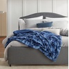 Bedsure GentleSoft Sherpa Fluffy Throw Blanket – Fleece Warm and Cozy Throw for Women Gift, Plush & Fuzzy Faux Fur Christmas Blanket for Couch, Sofa, Bed Decor, Tie Dye Design, Brown, 50×60 Inches(07 – Indigo)