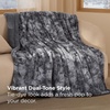 Bedsure GentleSoft Sherpa Fluffy Throw Blanket – Fleece Warm and Cozy Throw for Women Gift, Plush & Fuzzy Faux Fur Christmas Blanket for Couch, Sofa, Bed Decor, Tie Dye Design, Brown, 50×60 Inches(01 – Grey)