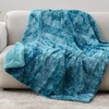 Bedsure GentleSoft Sherpa Fluffy Throw Blanket – Fleece Warm and Cozy Throw for Women Gift, Plush & Fuzzy Faux Fur Christmas Blanket for Couch, Sofa, Bed Decor, Tie Dye Design, Brown, 50×60 Inches(05 – Teal)