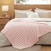 Bedsure Soft Cozy Fluffy Comfort Throw Blanket for Bed, White, 50″x60″(02 – Crystal Pink)