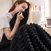 Bedsure Soft Sherpa Blanket Fluffy Throw Gift Beige 50″x60″(03 – Black)