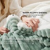 Bedsure Soft Sherpa Blanket Fluffy Throw Gift Beige 50″x60″(04 – Sage Green)