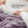 Bedsure Soft Sherpa Blanket Fluffy Throw Gift Beige 50″x60″(07 – Purple)
