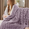 Bedsure Soft Sherpa Blanket Fluffy Throw Gift Beige 50″x60″(07 – Purple)