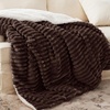 Bedsure Soft Sherpa Blanket Fluffy Throw Gift Beige 50″x60″(08 – Dark Brown)