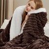 Bedsure Soft Sherpa Blanket Fluffy Throw Gift Beige 50″x60″(08 – Dark Brown)