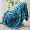 Bedsure GentleSoft Sherpa Fluffy Throw Blanket – Fleece Warm and Cozy Throw for Women Gift, Plush & Fuzzy Faux Fur Christmas Blanket for Couch, Sofa, Bed Decor, Tie Dye Design, Brown, 50×60 Inches(05 – Teal)