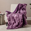 Bedsure GentleSoft Sherpa Fluffy Throw Blanket – Fleece Warm and Cozy Throw for Women Gift, Plush & Fuzzy Faux Fur Christmas Blanket for Couch, Sofa, Bed Decor, Tie Dye Design, Brown, 50×60 Inches(06 – Purple)