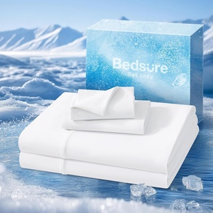 Bedsure Cooling Sheets Full Size, Hot Sleeper Bed Sheets, Up to 18 Inches(02 – White)