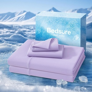 Bedsure Cooling Sheets Full Size, Hot Sleeper Bed Sheets, Up to 18 Inches(06 – Purple)