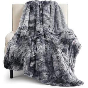 Bedsure Faux Fur Fluffy Fleece Sherpa Blanket Couch Throw Grey 50″x60″(01- Tie Dye Grey)