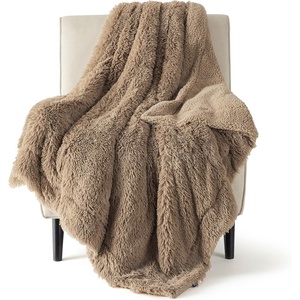 Bedsure Faux Fur Fluffy Fleece Sherpa Blanket Couch Throw Grey 50″x60″(11- Brown)