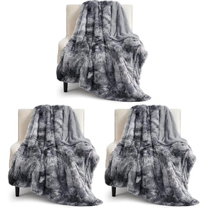 Bedsure Faux Fur Fluffy Fleece Sherpa Blanket Couch Throw Grey 50″x60″(Grey)