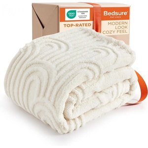 Bedsure GentleSoft Boho Throw Blanket for Couch – Cozy Modern Boho Decorative Blankets for Women Girls, Fuzzy Fleece Throw for Beds, Aesthetic Accent Gifts for Sofa Room Decor, Off White, 50×60 Inches(Off White)
