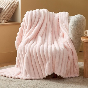 Bedsure Soft Cozy Fluffy Comfort Throw Blanket for Bed, White, 50″x60″(02 – Crystal Pink)