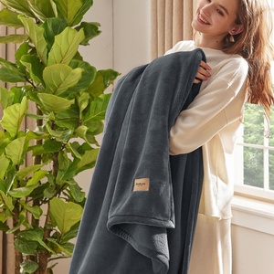 Bedsure Thick Heavy Warm Blankets for Winter, Soft Fleece Twin Blanket for Bed, GentleSoft Cozy Fluffy Thick Winter Christmas Cream Throws, Anti-Static 500Gsm Design, Twin XL, Cream, 66×90 Inch(Grey)