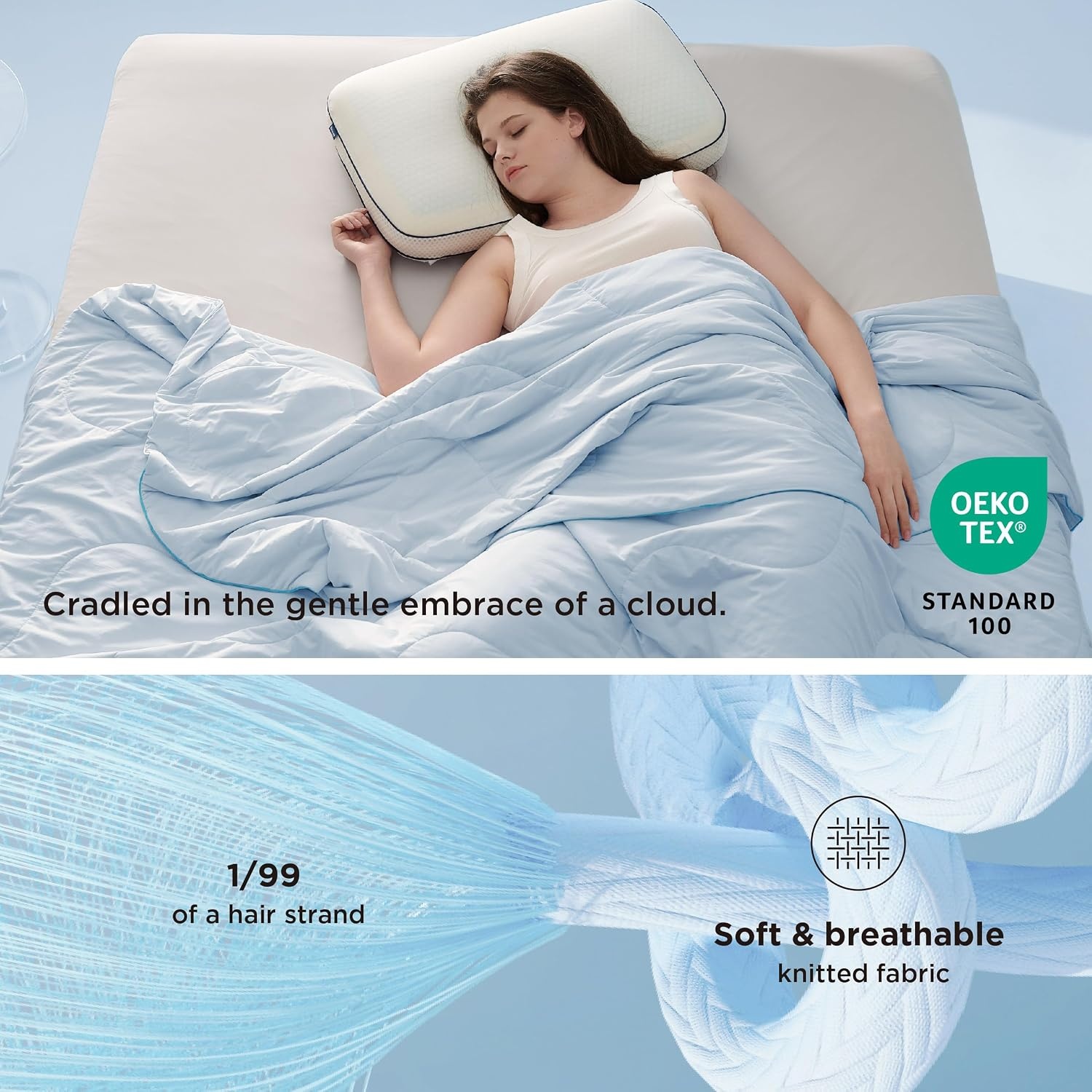 image:imageBedsure Cooling Throw Blanket for Hot Sleepers Black and Grey 50x60Blue