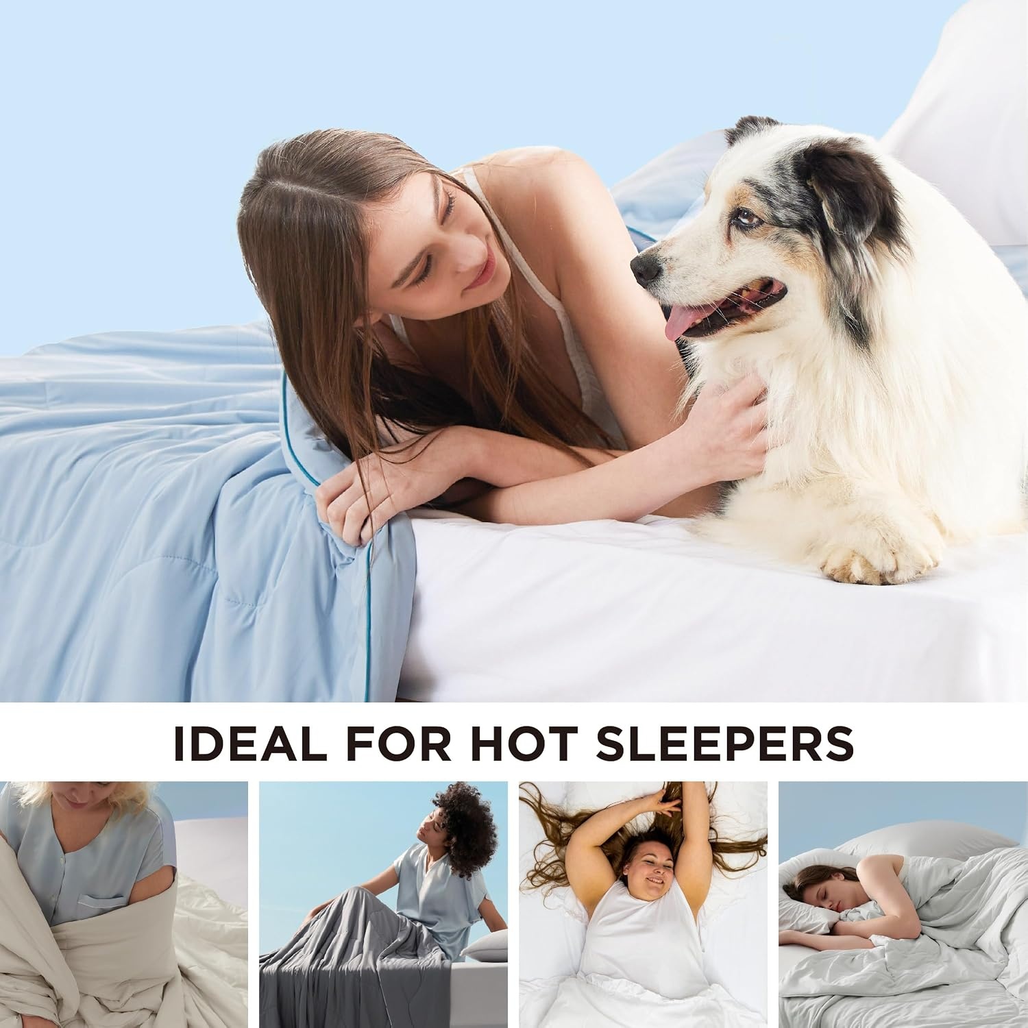 image:imageBedsure Cooling Throw Blanket for Hot Sleepers Black and Grey 50x60Blue