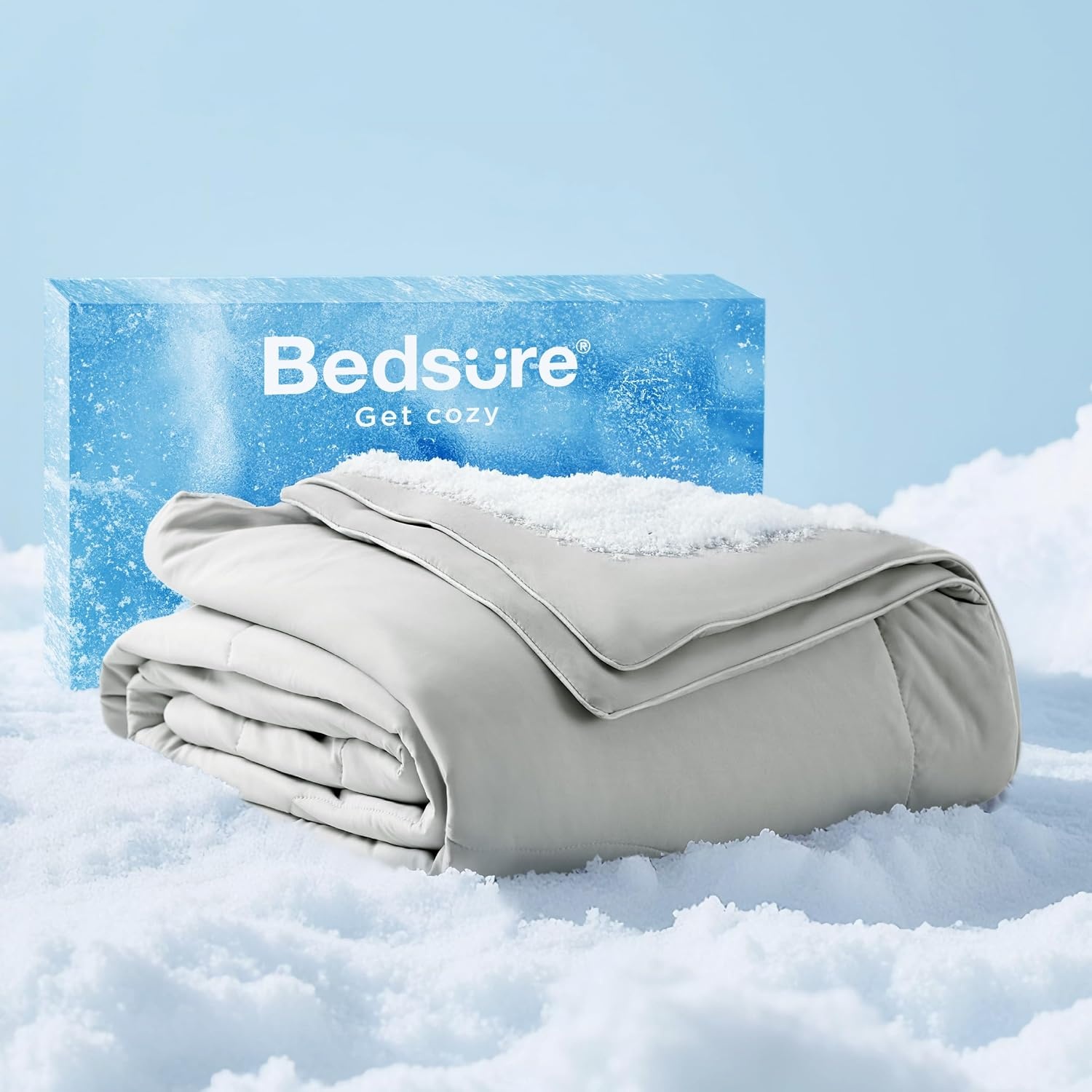 image:imageBedsure Cooling Throw Blanket for Hot Sleepers Black and Grey 50x60Grey