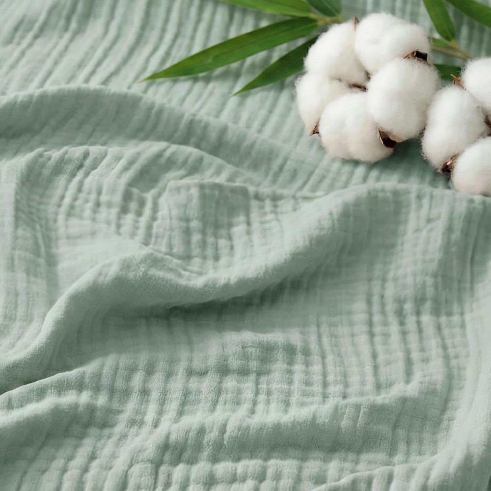 image:imageBedsure Cooling Muslin Blanket King Size for Adults Linen Beige 104x9003 Sage Green