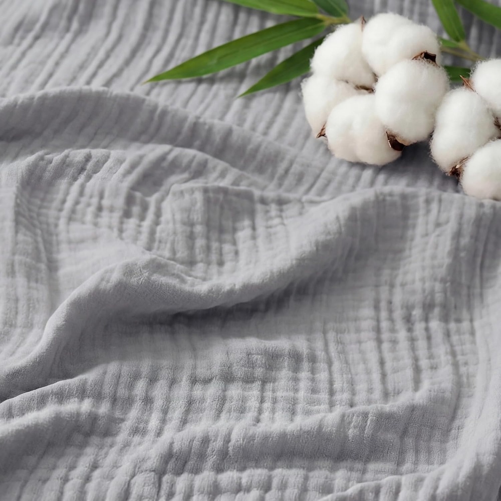 image:imageBedsure Cooling Muslin Blanket King Size for Adults Linen Beige 104x9004  Grey
