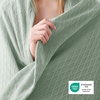 Bedsure Cooling Cotton Waffle Summer Blanket Queen Size Grey 90″x90″(Green)