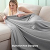 Bedsure Cooling Cotton Waffle Summer Blanket Queen Size Grey 90″x90″(Grey)