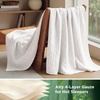 Bedsure Cooling Muslin Blanket King Size for Adults, Linen Beige, 104″x90″(02 – White)
