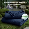 Bedsure Cooling Muslin Blanket King Size for Adults, Linen Beige, 104″x90″(05 – Navy Blue)