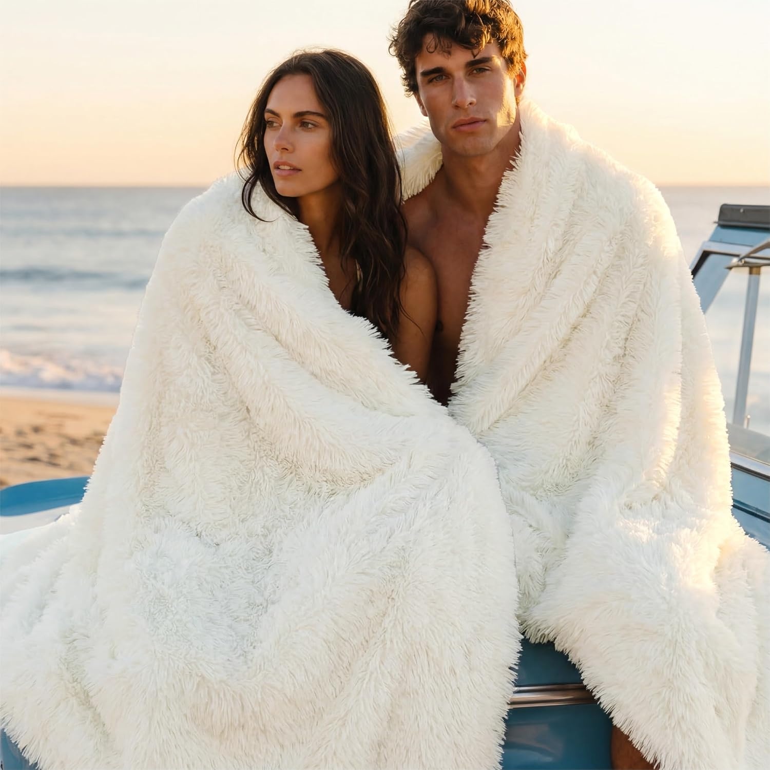 image:imageBedsure Faux Fur White Throw Blanket Fluffy Soft Shaggy Reversible01 White