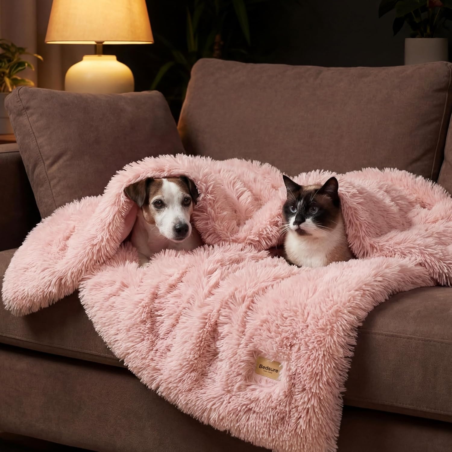 image:imageBedsure Faux Fur White Throw Blanket Fluffy Soft Shaggy Reversible02 Pink