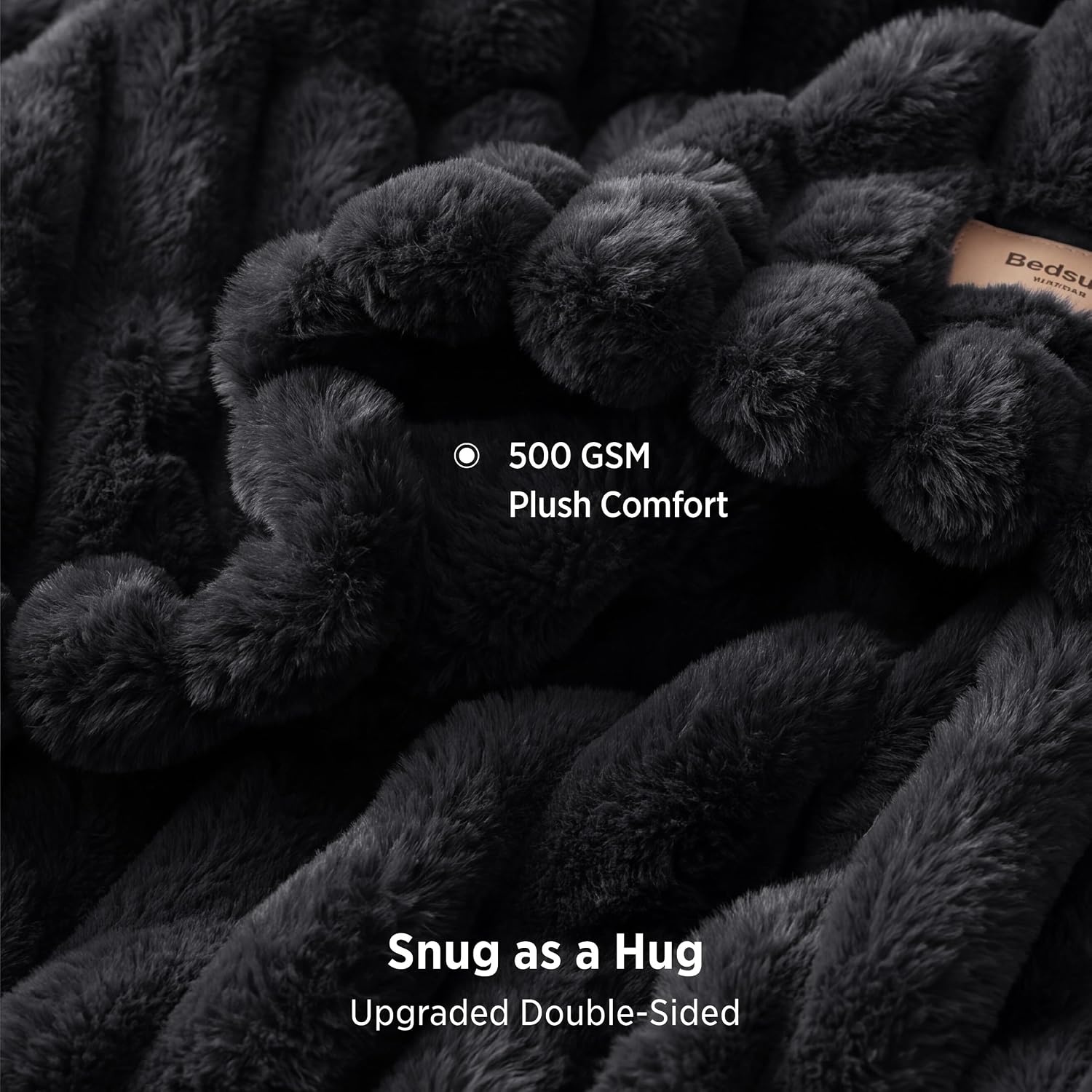 image:imageBedsure Soft DoubleSided Faux Fur Throw Blanket Light Brown 50x60Black
