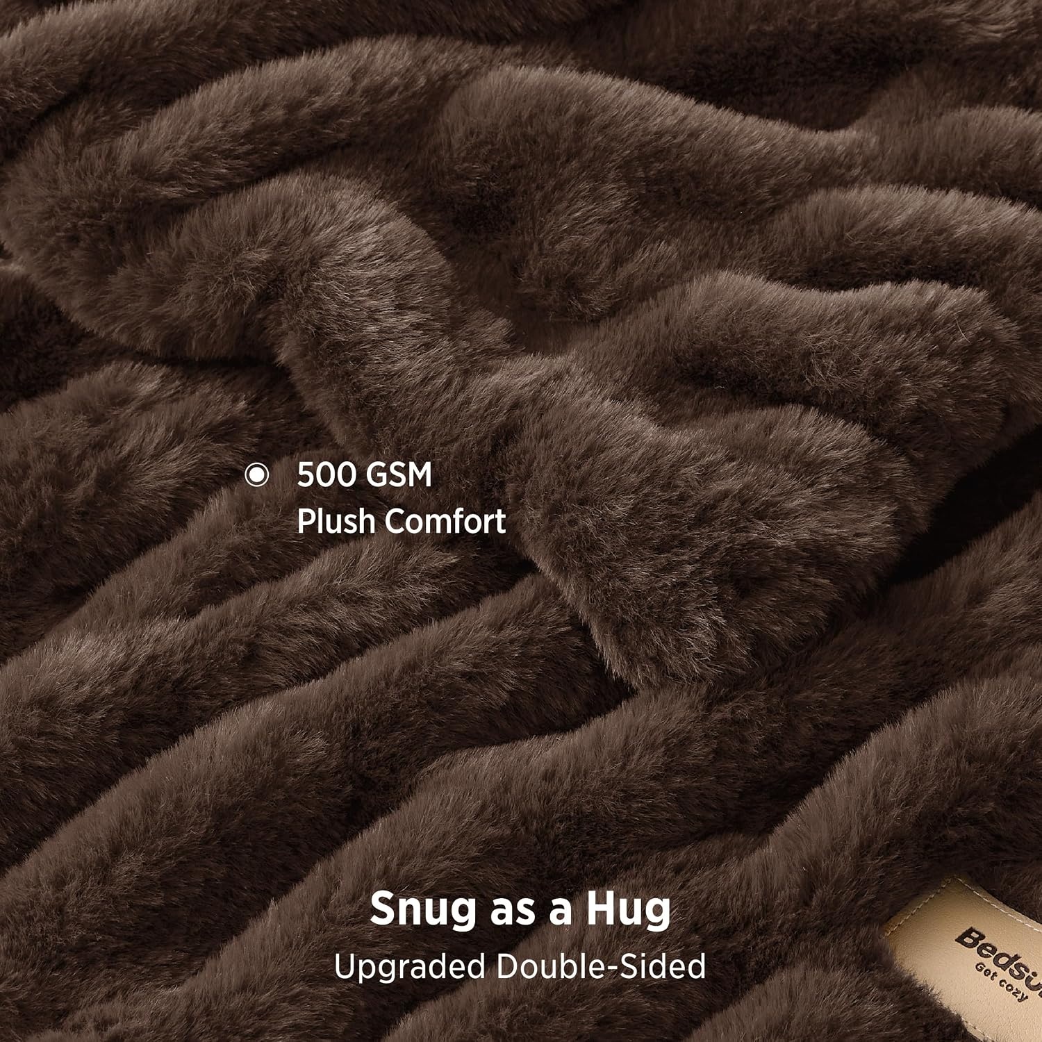 image:imageBedsure Soft DoubleSided Faux Fur Throw Blanket Light Brown 50x60Brown