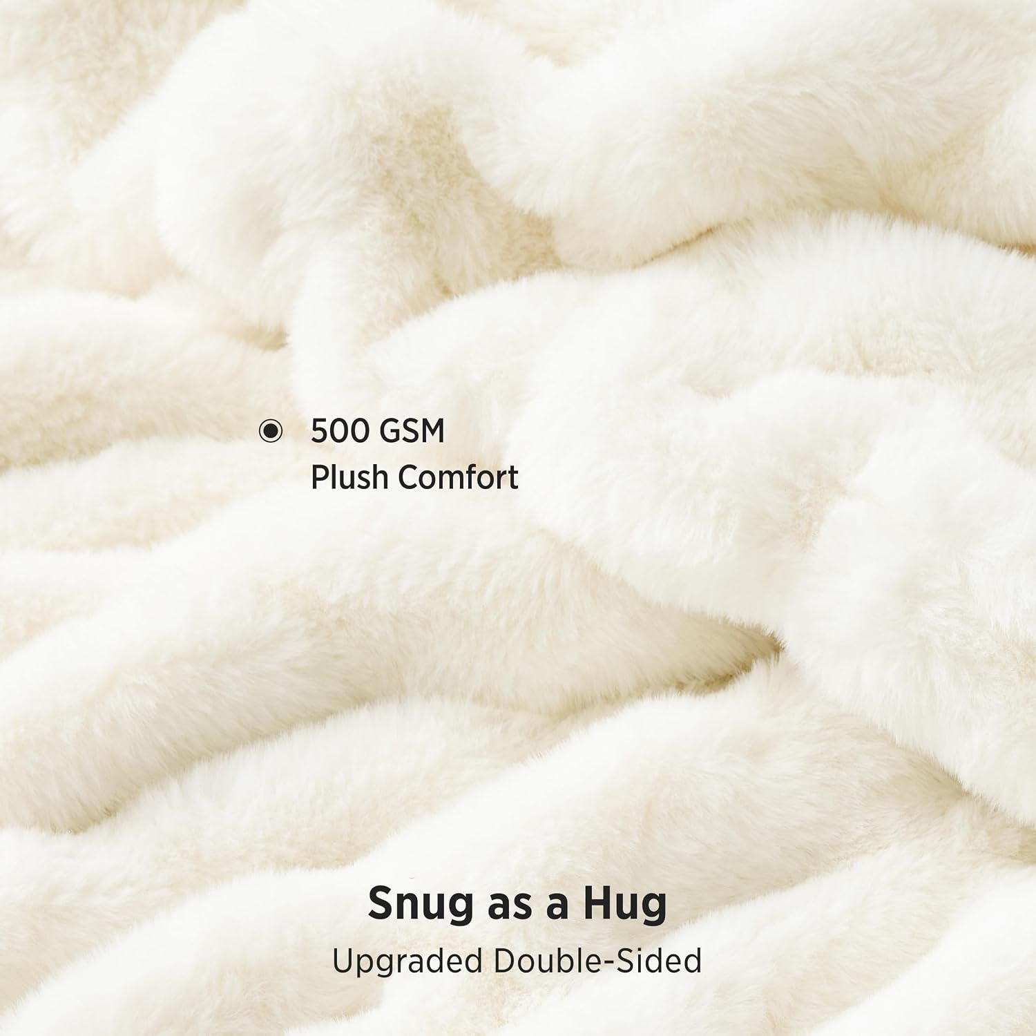 image:imageBedsure Soft DoubleSided Faux Fur Throw Blanket Light Brown 50x60Cream