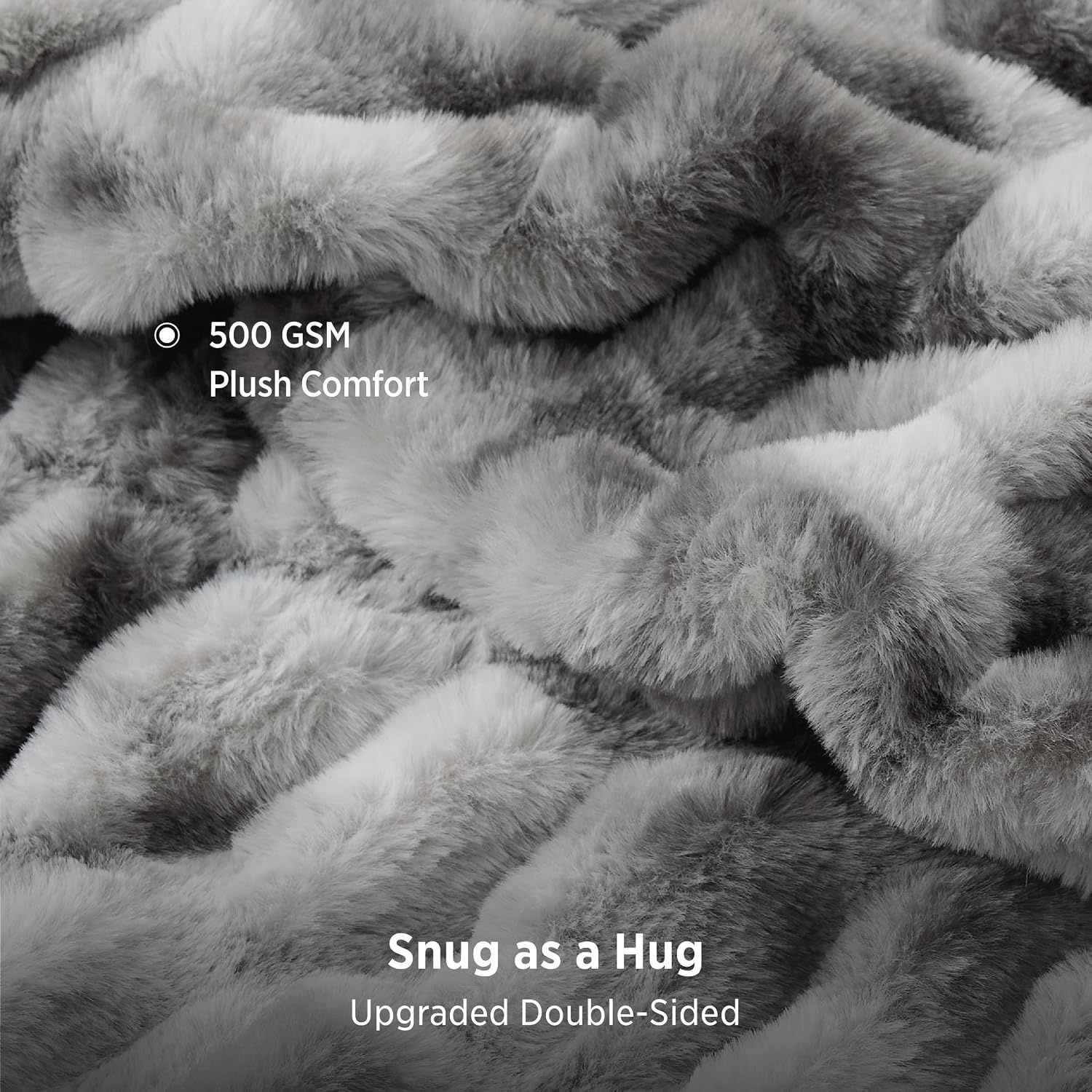 image:imageBedsure Soft DoubleSided Faux Fur Throw Blanket Light Brown 50x60Tiedye Grey