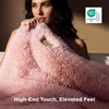 Bedsure Faux Fur White Throw Blanket, Fluffy Soft Shaggy Reversible(02 – Pink)