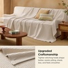 Bedsure GentleSoft 100% Cotton Blanket Queen Size for Bed – Breathable Lightweight and Soft for Summer, Basket Waffle Weave Woven Blankets, Home Decor Gift for Women, White, 90×90 inches(02 – Beige)