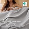 Bedsure GentleSoft 100% Cotton Blanket Queen Size for Bed – Breathable Lightweight and Soft for Summer, Basket Waffle Weave Woven Blankets, Home Decor Gift for Women, White, 90×90 inches(03 – Grey)