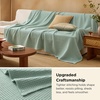 Bedsure GentleSoft 100% Cotton Blanket Queen Size for Bed – Breathable Lightweight and Soft for Summer, Basket Waffle Weave Woven Blankets, Home Decor Gift for Women, White, 90×90 inches(06 – Sage Green)