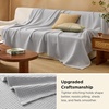 Bedsure GentleSoft 100% Cotton Blanket Queen Size for Bed – Breathable Lightweight and Soft for Summer, Basket Waffle Weave Woven Blankets, Home Decor Gift for Women, White, 90×90 inches(03 – Grey)