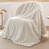 Bedsure Pink Throw Blanket for Couch – 350GSM Fluffy Plush Bubble Blanket for Bed Home Room Decor, GentleSoft Cute Fleece Soft Cozy Gifts for Women Girls, 50×60 Inches(04 – Off White)