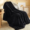 Bedsure Pink Throw Blanket for Couch – 350GSM Fluffy Plush Bubble Blanket for Bed Home Room Decor, GentleSoft Cute Fleece Soft Cozy Gifts for Women Girls, 50×60 Inches(07 – Black)