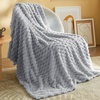 Bedsure Pink Throw Blanket for Couch – 350GSM Fluffy Plush Bubble Blanket for Bed Home Room Decor, GentleSoft Cute Fleece Soft Cozy Gifts for Women Girls, 50×60 Inches(05 – Light Grey)