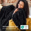 Bedsure Soft Double-Sided Faux Fur Throw Blanket, Light Brown, 50″x60″(Black)