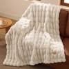Bedsure Soft Double-Sided Faux Fur Throw Blanket, Light Brown, 50″x60″(Light Beige)