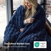 Bedsure Soft Double-Sided Faux Fur Throw Blanket, Light Brown, 50″x60″(Navy Blue)