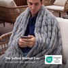 Bedsure Soft Double-Sided Faux Fur Throw Blanket, Light Brown, 50″x60″(Silver Grey)