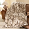 Bedsure Soft Double-Sided Faux Fur Throw Blanket, Light Brown, 50″x60″(Tie-dye Beige)