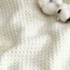 Bedsure GentleSoft 100% Cotton Blanket Queen Size for Bed – Breathable Lightweight and Soft for Summer, Basket Waffle Weave Woven Blankets, Home Decor Gift for Women, White, 90×90 inches(04 – White)
